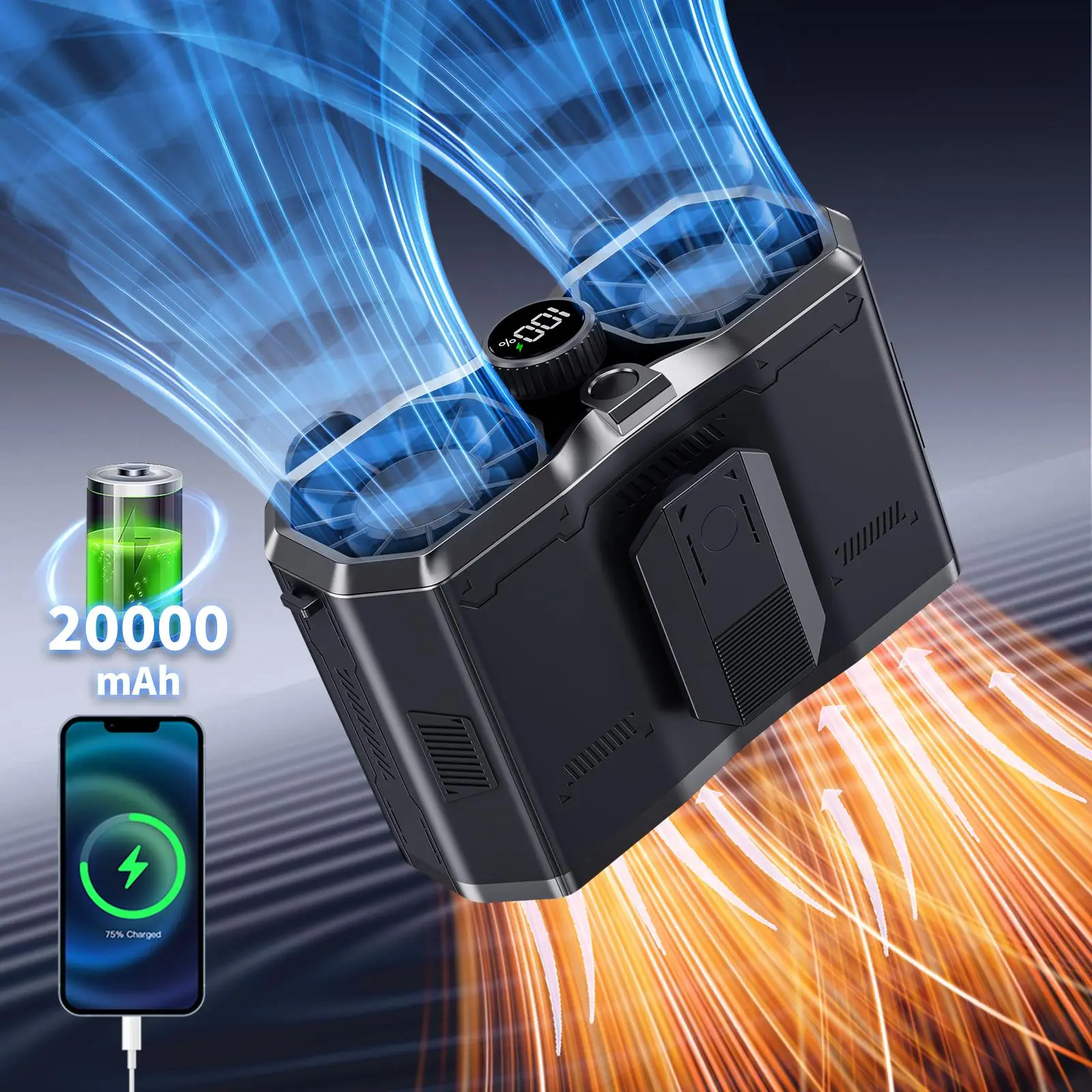 Mother's Day Gift, Handheld & Waist Cooling Fan, Rechargeable Portable Clip Belt Fan, Max 36H Working Time Hands-Free Hanging Neck Fan, Summer Supplie