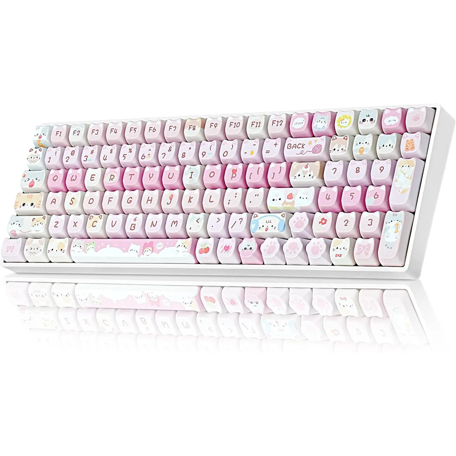 ZORNHER ZH100 Wireless Mechanical Keyboard 98 Percent with Number Pad Pink Cute Creamy Keyboard for Girls Full Size Girly Kitty Gaming Keyboard Meow Meow Squad Keycaps Creamy Souding Linear Switches ,,DealsforYouDays ,SummerWinsback to school shopping