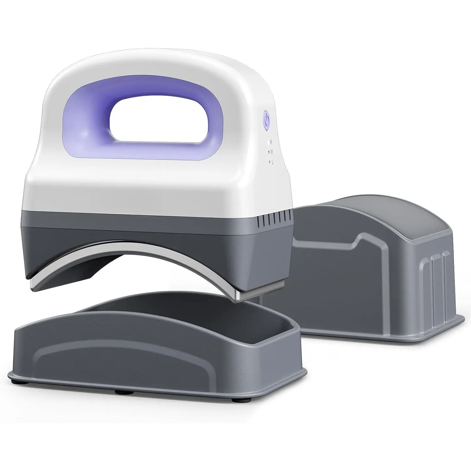 Hat Press Machine, Mini Heat Press for Caps with 3 Heating Levels & Auto-Off, Handheld Cap Easy Press with 3"x5.5" Arched Heating Plate, 2 Press Platens, A Safety Base