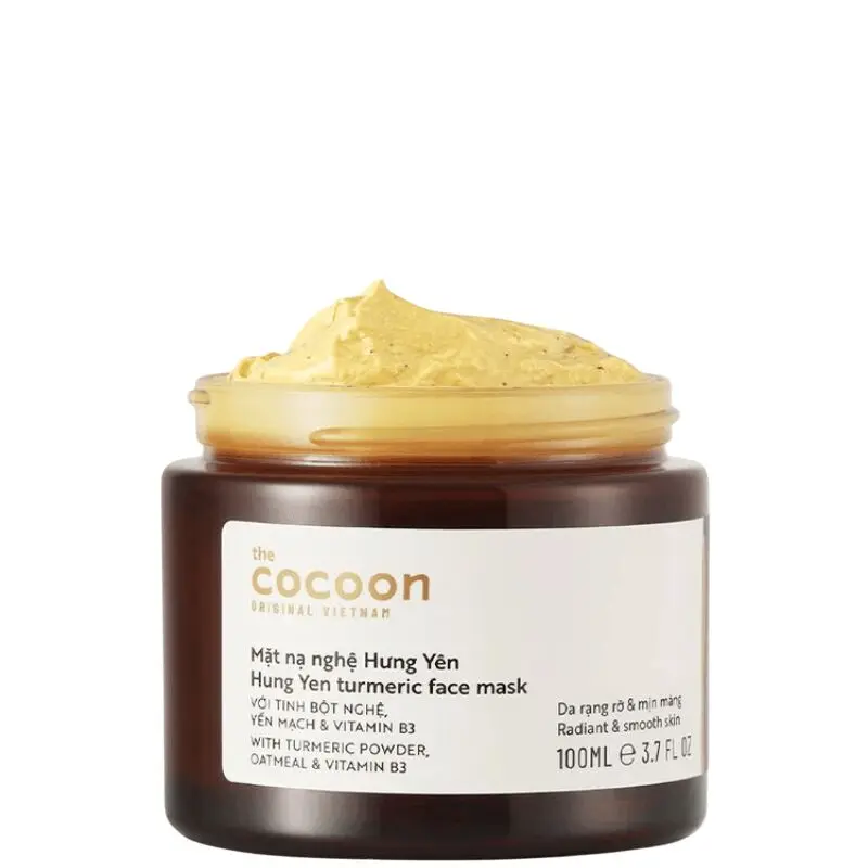 Cocoon Turmeric Clay Face Mask - Vegan Beauty Mask for Brightening, Soothing, Radiant Skin, Face Masks Relief Mud Mask Aloe