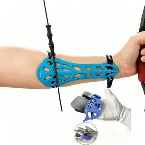 Adjustable Archery Finger Tab & Arm Guard Set - Outdoor Protective Gear for Recurve Bow Shooting, Hunting - Beginner Tools for Traditional Archery, Target Practice, Father's Day Gift fathersdaygift