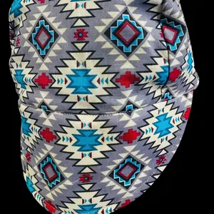 Turquoise Tribal Print Welding Cap Solid Color Hat Statement Cap