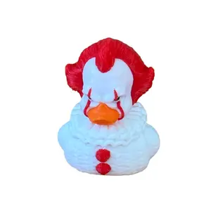Evil Clown Duck Figure 2.5 Inches Tall 3D Printed from Hard PLA Great Gift for Jeeps Unique Design Red Hair Orange Beak