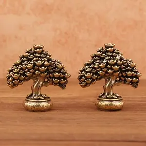 Brass Fortune Tree Solid Lucky Coin Money Tree Vintage Brass Ornament, Wealth Bringer Craftsmanship Copper Decoration, Feng Shui Ornaments, Home Ornaments