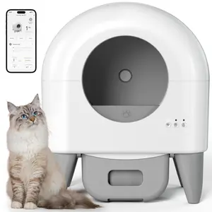 95L Automatic Self-Cleaning Cat Litter Box – App-Controlled, Safety Sensors, Removable Washable Liner, Includes 2 Rolls Garbage Bags