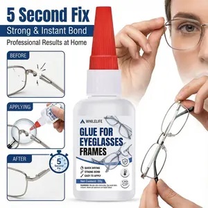 Whilelife Eyeglass Frame Adhesive Glue, Fast-Drying Repair Solution, Strong Long-Lasting Bond, Invisible Patch, Eye-Safe Material