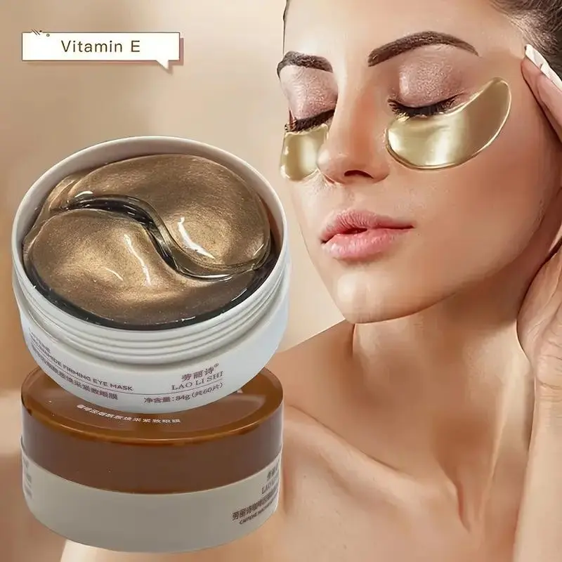 60 caffeine peptide firming eye masks, Under eye patches, Eye treatment mask, with hyaluronic acid and niacinamide, lift, firm, moisturize, long-lasting moisture, suitable for sensitive skin, ideal for weddings, parties, and holiday gifts