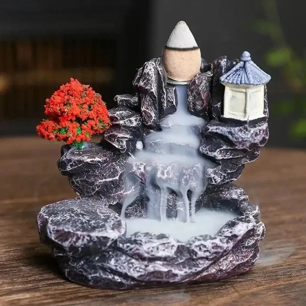 Modern Droplet-Shaped Resin Recirculating Incense Aromatherapy Burner Container - Smoke Reflux, Fragrance Diffusion, Herbal Stress Relief Toy, Home Decoration