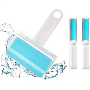 Reusable Sticky Cotton Roller Set, Washable Pet Hair Remover, Includes Large & Small Rollers for Clothes Cleaning, Car Seats