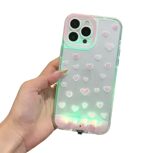 Neon Aesthetic LED Lights Handheld Cellphone Casing, Durable Protective Cover for iPhone 17/16/15/14/13/12/11 Pro/Pro Max/Plus Devices, Stylish Unique Design for Daily Use Mobile Phone Accessory