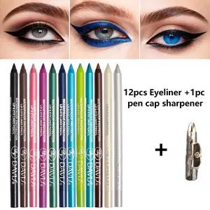 12 Colour Eyeliner  Resistant High Shine Pearl Smoky Punk Goth Eyeliner Back To School  Lipliner Makeup Cosmetic Mother's Day, birthday gifts, Valentine's Day gifts, cosmetics Gloss Color Pen