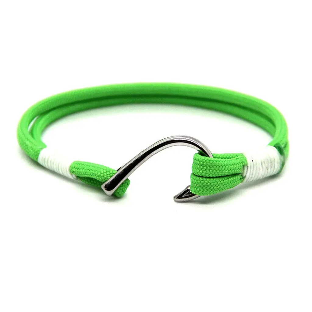 Lime Nautical Fish Hook Bracelet