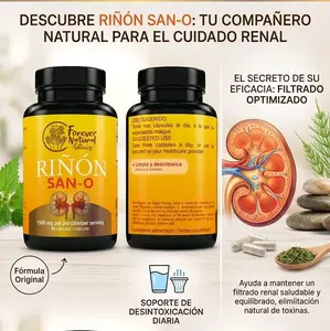 RIÑON SAN-O Natural kidney detox with horsetail herbs, chanca piedra that will help your urinary system herbal kidney detox / 90 capsules supplement