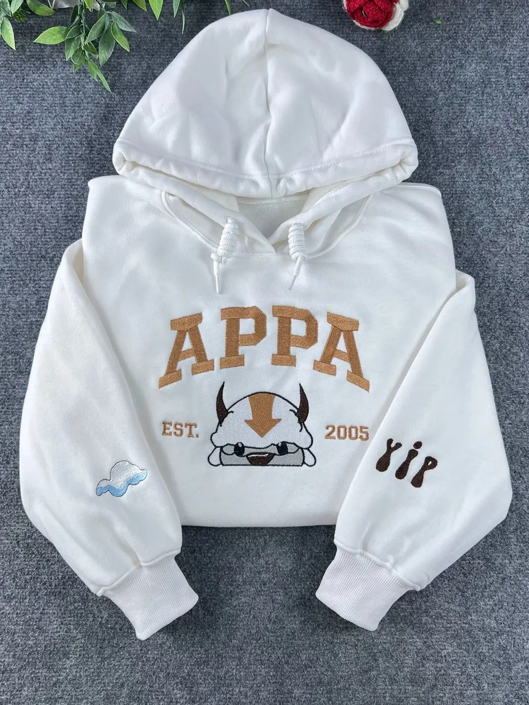 Appa Embroidered Sweatshirt, Avatar Inspired Hoodie, Yip Yip Crewneck, Retro Cartoon Sweater, Anime Fan Gift