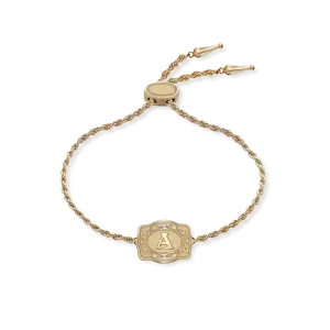 SpurWest Ultra Mini Belt Buckle Bracelet (Initial) - Gold