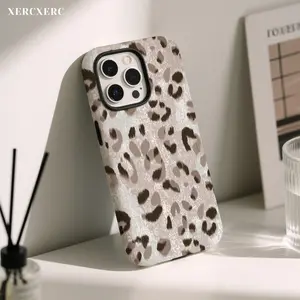 Leopard Print 2 - in - 1 PC Hard & TPU Soft Phone Case,Magnetic Matte/Glossy Optional Matching Phone Cases, Funda Para Phone Cover, Gift Phone Case for iphone 11 12 13 14 15 16 16e 17 Pro ProMax Air,Galaxy S26 S25 A56 A55 A17 A16