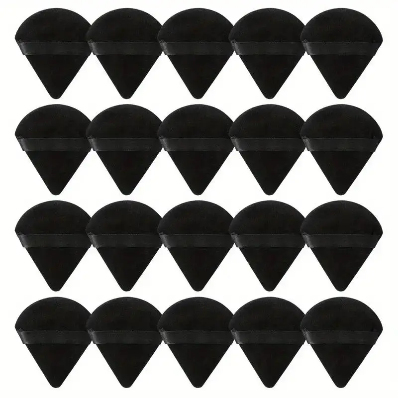 Velvet Triangle-Shaped Soft Makeup Powder Puffs, 20pcs/set Dust-Proof Makeup Puffs for All Skin Types, Makeup Tools for Women, Beauty Puff