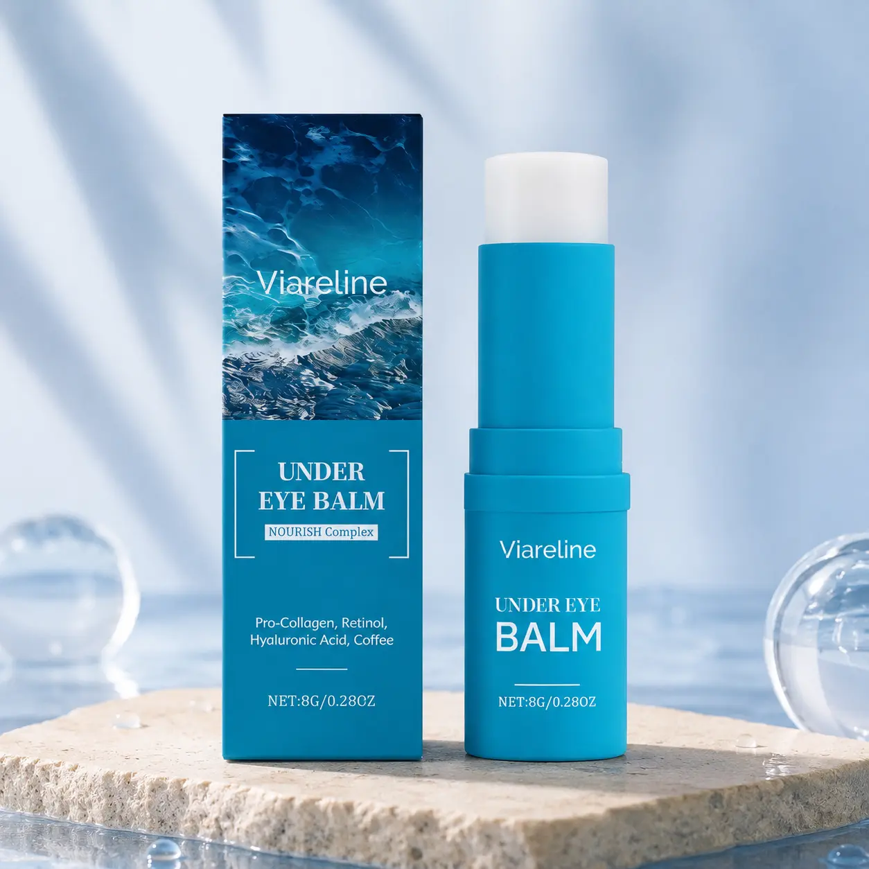 8-in-1 Retinol Eye Balm Stick - Daily Hydrating, Brightening Eye Treatment for Dark Circles, Wrinkles, All Skin Types (with Collagen, Caffeine), Under Eye Brightener, Hydrating Eye Cream