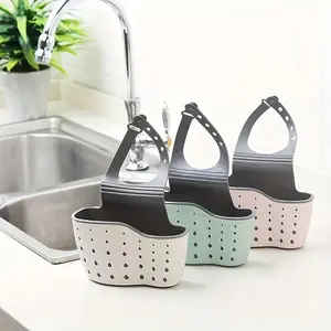 1pc Adjustable Kitchen Sink Storage Rack Organiser Organizer with Soap Sponge Cloth Holder, Hanging Drain Basket Bag for Kitchen Accessories, Maximize Your Kitchen Storage Space