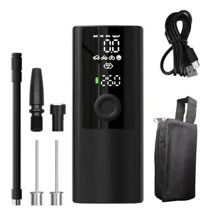 【Super Electric】- Portable Electric Air Pump, LCD screen display, Air Compressor for Car Motorcycle Bicycle Tire, Flashlight function, Essential Vehicle Air Pump Accessory Tool