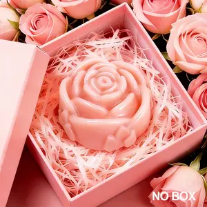 Floral Scented Bath Soap Bar with Rose Petal Design, Artisanal Plant Essential Oil Soap, Perfect Decorative Gift for Anniversary, Birthday, Wedding, Valentine's Day and Mother's Day