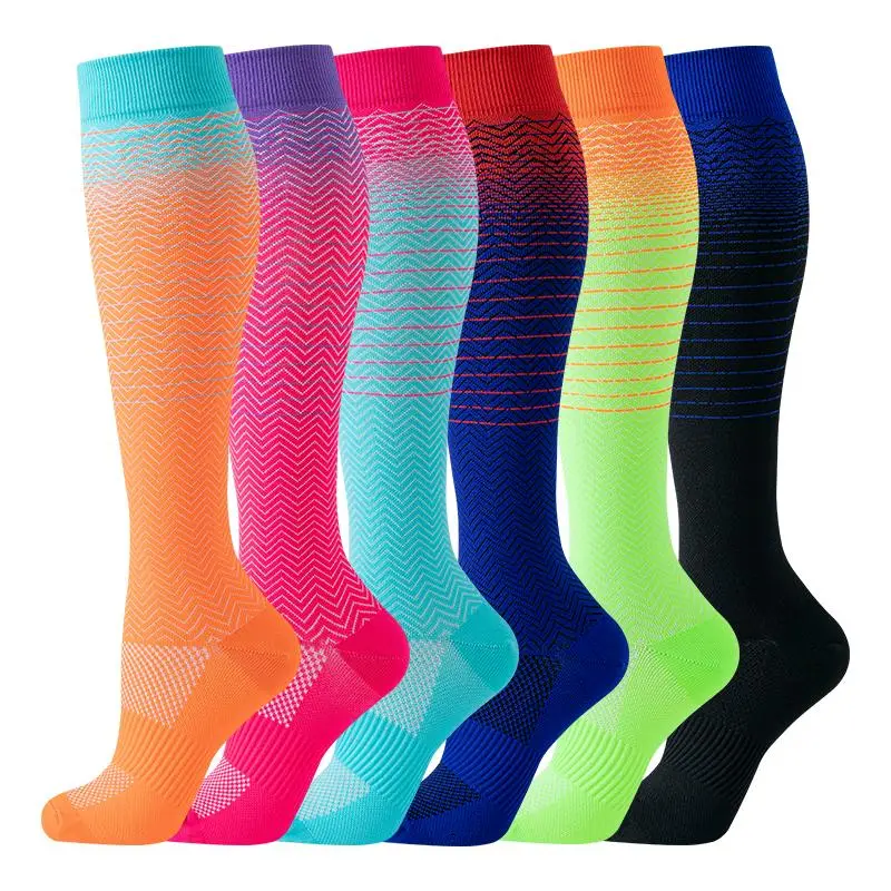 Compression Socks, 6 Pairs Comfy Breathable Sports Fit Socks for Running Jogging Cycling, Athletic Socks for Men & Women