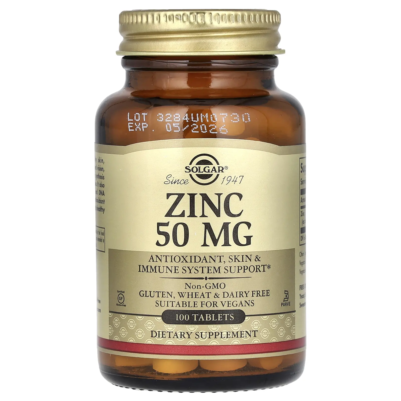 Solgar Zinc, 50 mg, 100 Tablets