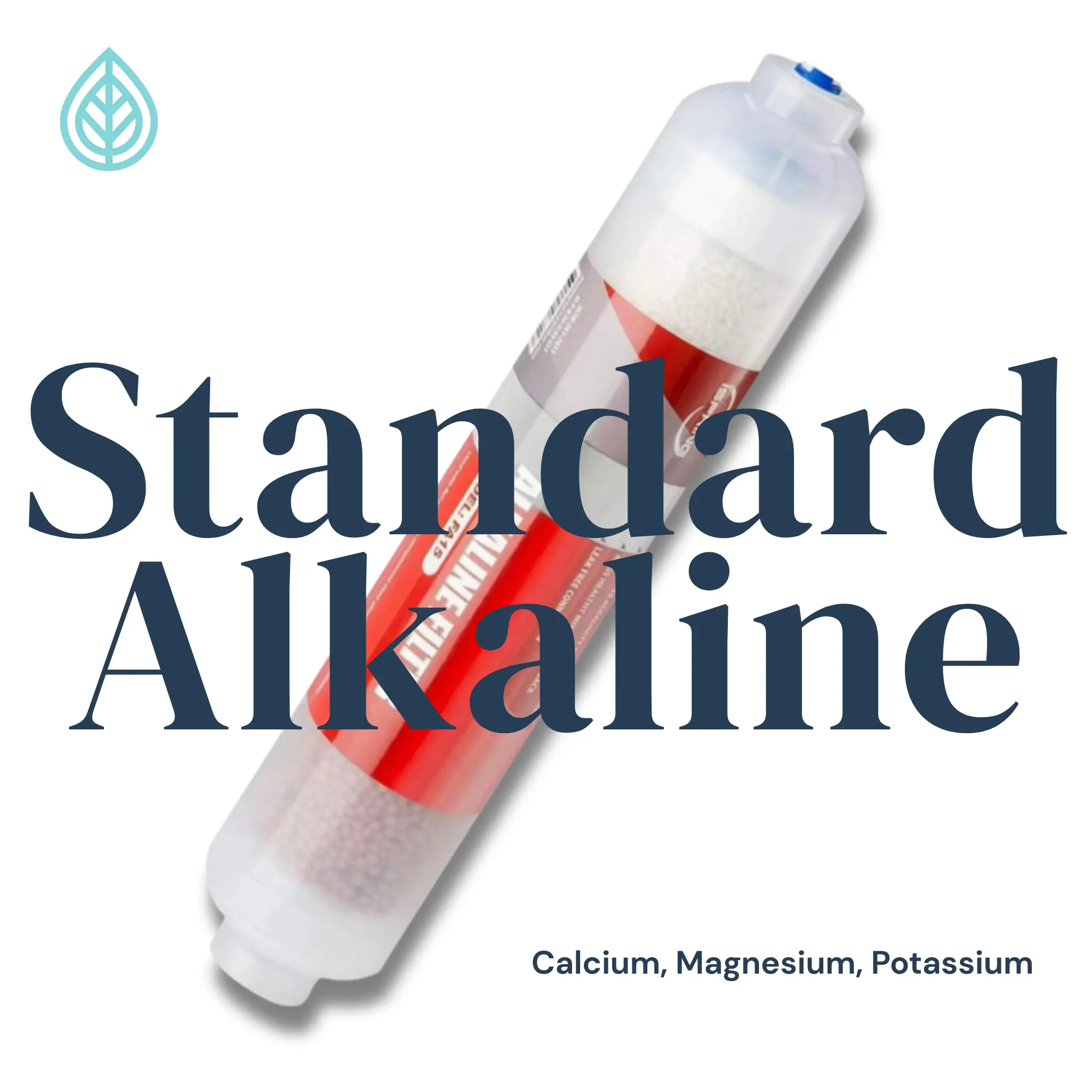 Alkaline Filter with Mineral Balls Calcite & Corosex for RO Water Systems 2.5"D x 2.5"W x 10"H
