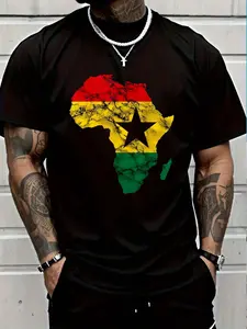 100% Cotton Ghana African Continent Ghanaian Flag Football T-Shirt Women's Men's Graphic Tee Crew Neck summer vacation Tops