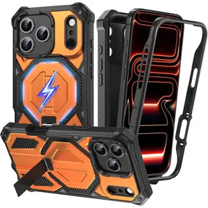 Military-Grade Heavy-Duty Smartphone Cover, MagSafe-Compatible Case with Stand for iPhone 17 Pro Max, 16, 15, 14 Pro - Full-Body Shockproof Cellphone Accessory