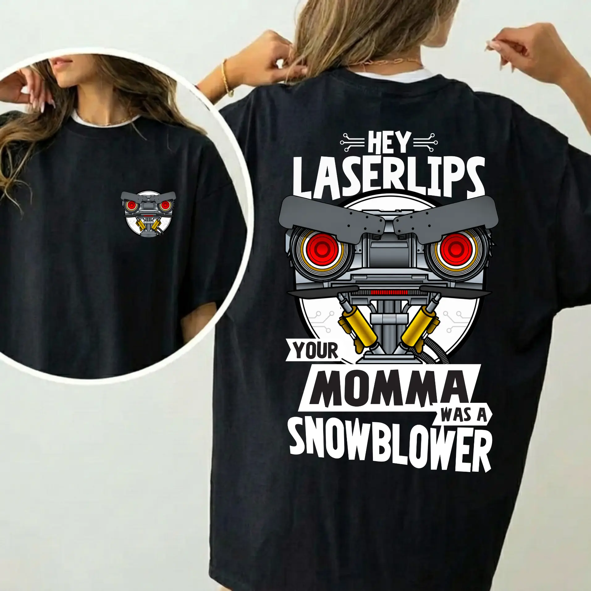 Short Circuit Shirt, Hey Laser Lip Your Mama Was A Snowblower Tee, Classic 80s Movie T-Shirt, Gift For Her