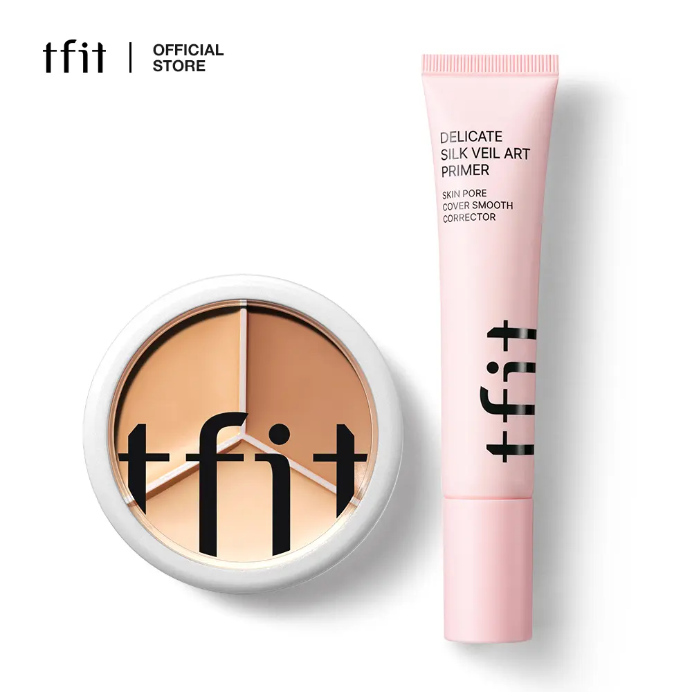 [TFIT OFFICIAL]  quick makeup Delicate Silk Veil Art Primer 30ml / Hydrate Vanish Art Primer 30ml / Cover Up Pro Concealer 15g Base Makeup Set Coverage , daily natural makeup acne mark cover