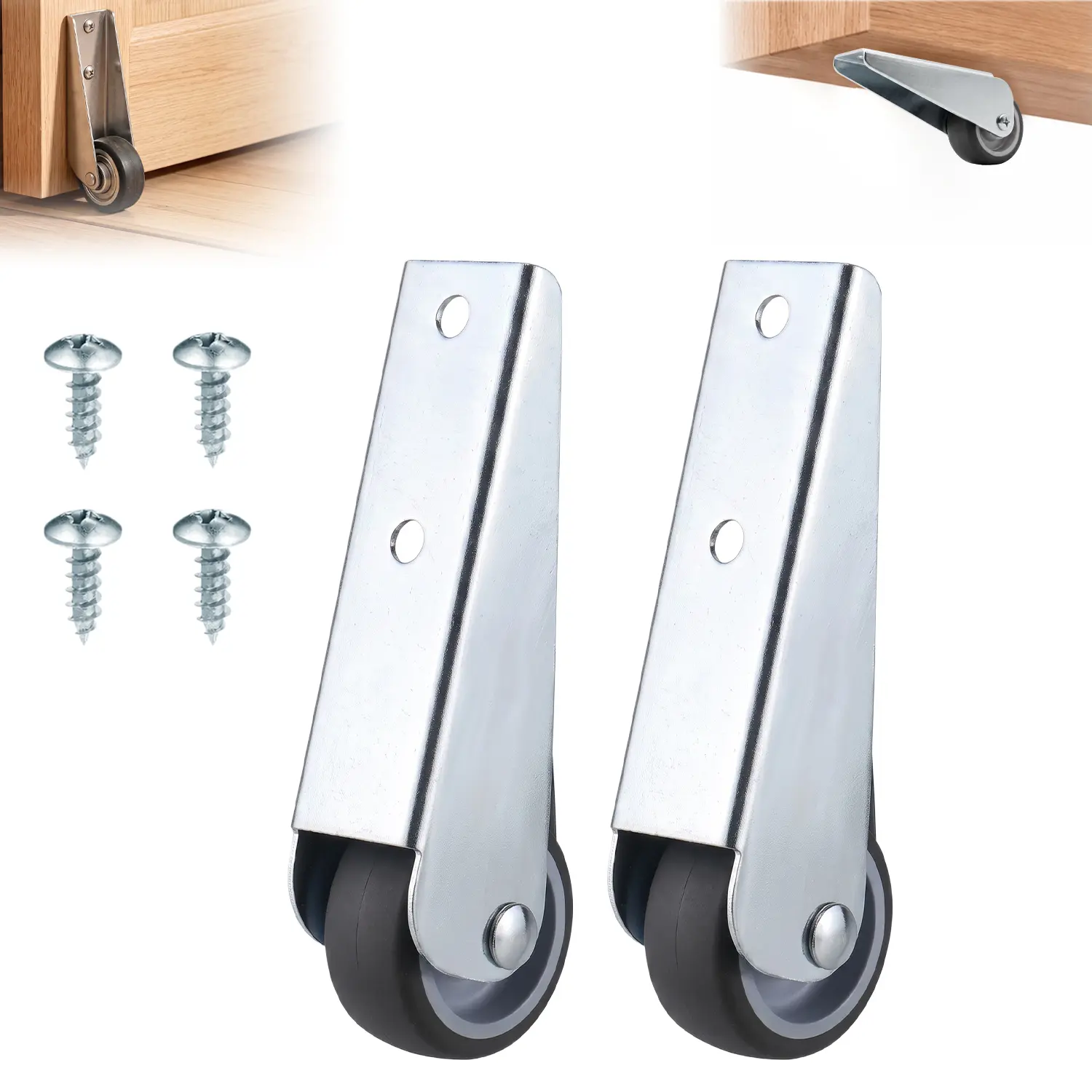 2 PCS Gate Caster Wheels Replacement, Low Profile Casters, Heavy Duty Sliding Door Rollers, Gate Wheels for Wooden Gate, Ideal for Sliding Doors & Cabine, Door Wheels Support Non-Slip Pulley Directional Wheel for Garden Gate Fence Tables