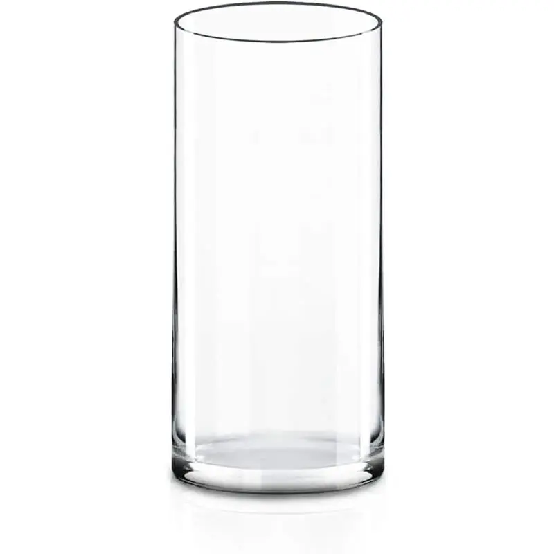 Clear Glass Cylinder Vase H9 D4 Flower Vase Centerpieces Hurricane Floating Candle Holder Hand Blown Crystal Clear Glass