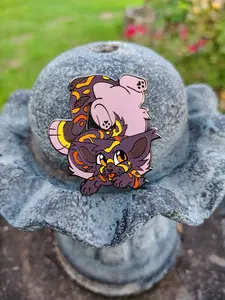Slinky #327 | Silly Catfish Paradox Pin /Feline / Aquatic Furry Fursona / Hybrid Creature Enamel pin