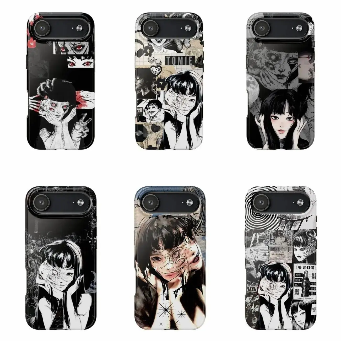Junji Ito's *Tomie* Anime Phone Case — A Protective Cover Featuring a Thrilling Manga Aesthetic. Compatible with iPhone 11–17 Pro Max/Plus Series and Samsung Galaxy S23– Series. The Perfect Gift for Fans.