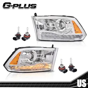 LED Projector Headlights Clear Head Lamps Fit For 13-18 Dodge Ram 1500 2500 3500