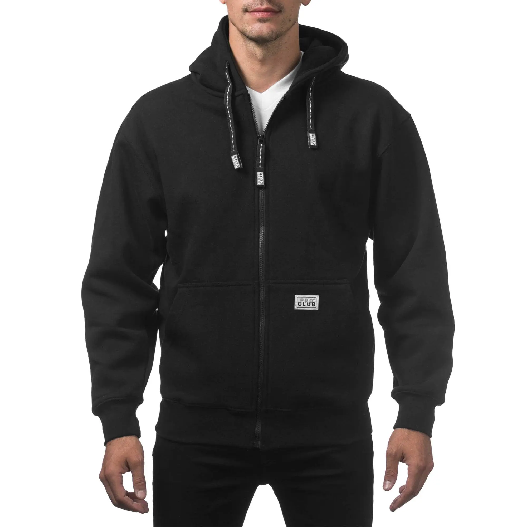 Pro Club Men's Heavyweight Full-Zip Soft Relaxed-Fit Long-Sleeve Fleece Hoodie with Pockets, Menswear Tops & Sweatshirts for Casual Wear, Premium Fabric
