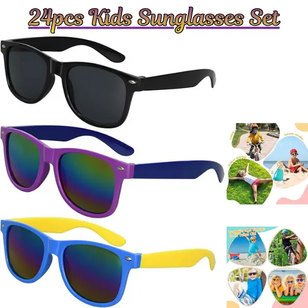 Kids' Polarized Sunglasses 3-Pack - Junior Toddler Fashion Accessories (3-4+ Years), Unisex Polycarbonate Frames, UV400 Protection, Skin-Friendly, Comfortable for Outdoor Beach Wear