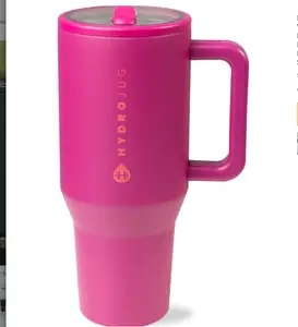 40 oz Water Bottle with Handle & Flip Straw - Fits in Cup Holder, Leak Resistant Tumbler