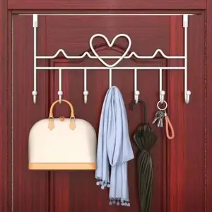 Love shaped wall hook without punching clothing storage bracket