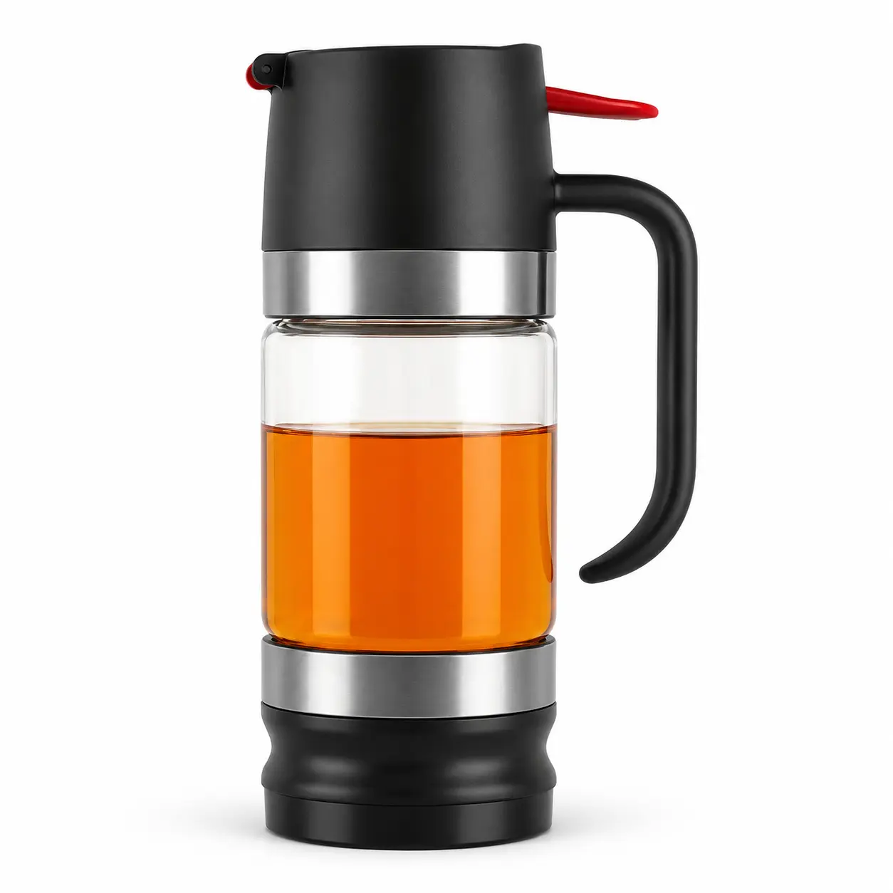 10oz Glass Honey Dispenser with Spout, No-Drip Leak-Free Design, Handle, Easy to Clean & Refill, Maintains Freshness, Kitchen Preserving Container for Maple Syrup Everyday Use