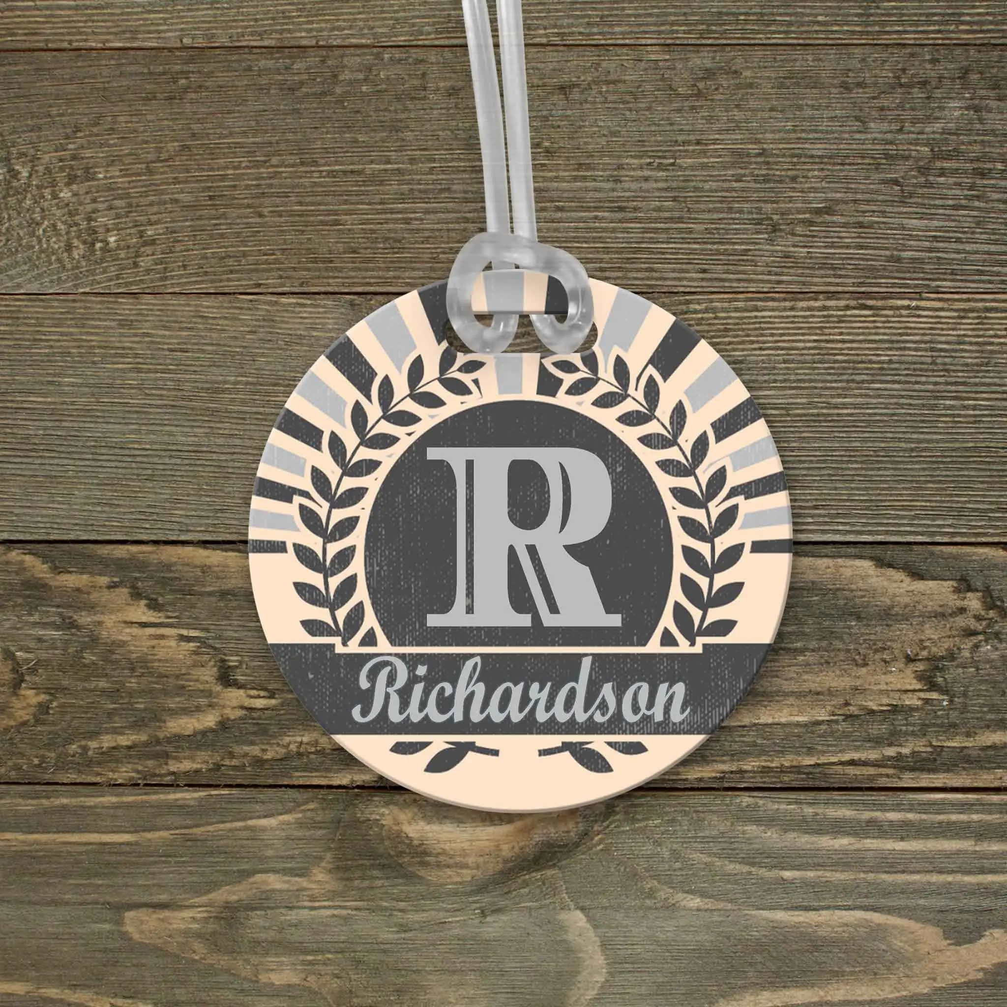 Personalized Luggage Tag | Custom Monogram Bag Tag | Sunburst Retro