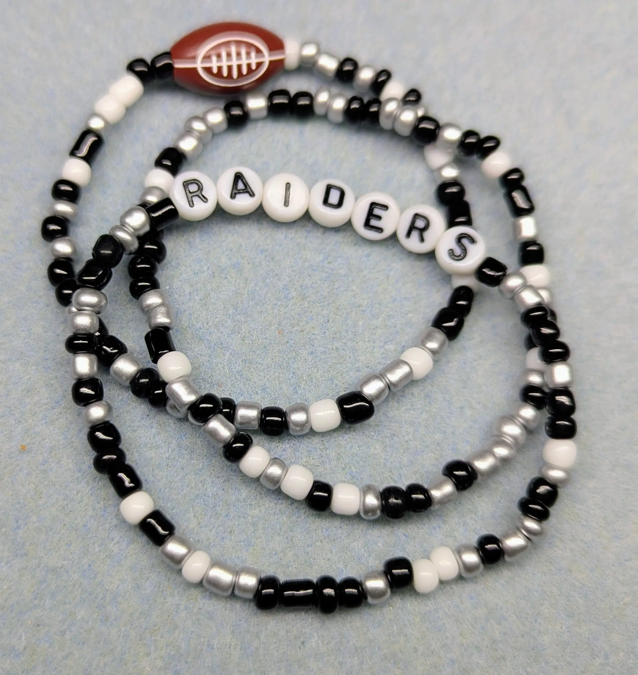 Raiders Inspired Seed Bead Bracelet Set