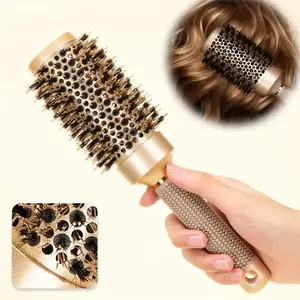 Round Hair Comb, Anti-static Hair Styling Comb, Scalp Massage Comb, Heatless Hair Styling Tool for Women & Men
