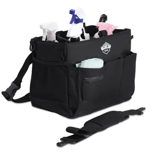 Portable large capacity bag with adjustable shoulder and waist straps for cleaning and storage