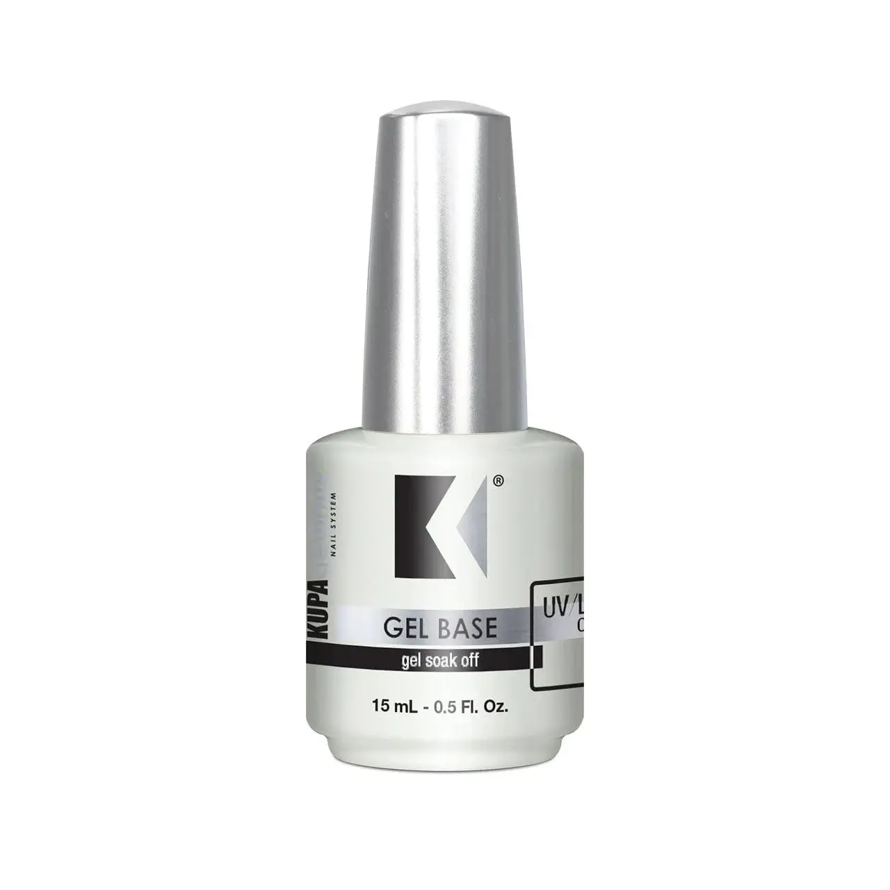 KUPA Gelfinity Gel Base Coat Polish, 0.5oz Bottle, Pro Nail Surface Product for Professional Manicures, Long-Lasting Protective Soak-Off Formula, UV-LED Quick Curing Nail Art Item, Cosmetic, Base Coat Nails, Uv Light Gel
