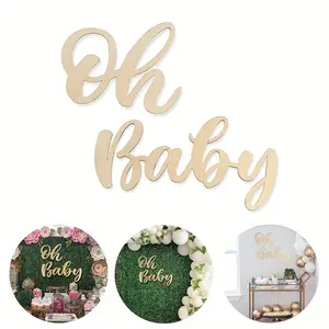 Oh Baby Wooden Letter String Boy Girl Baby Shower Decoraion Birthday Party Decor Kids Gender Reveal Party Wall Sign Supplies