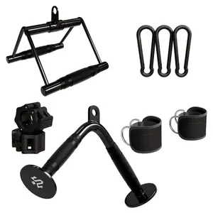MIKOLO Heavy-Duty Cable Attachments Set for Gym - LAT Pulldown, V Bar, Double D Handle, Ankle Straps & Barbell Clamps for Home Workout EquipmentMIKOLO Outdoorfun