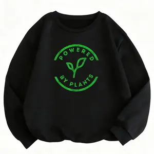 Motivational Powered by Plants Long Sleeve Vegan Workout Sweatshirt